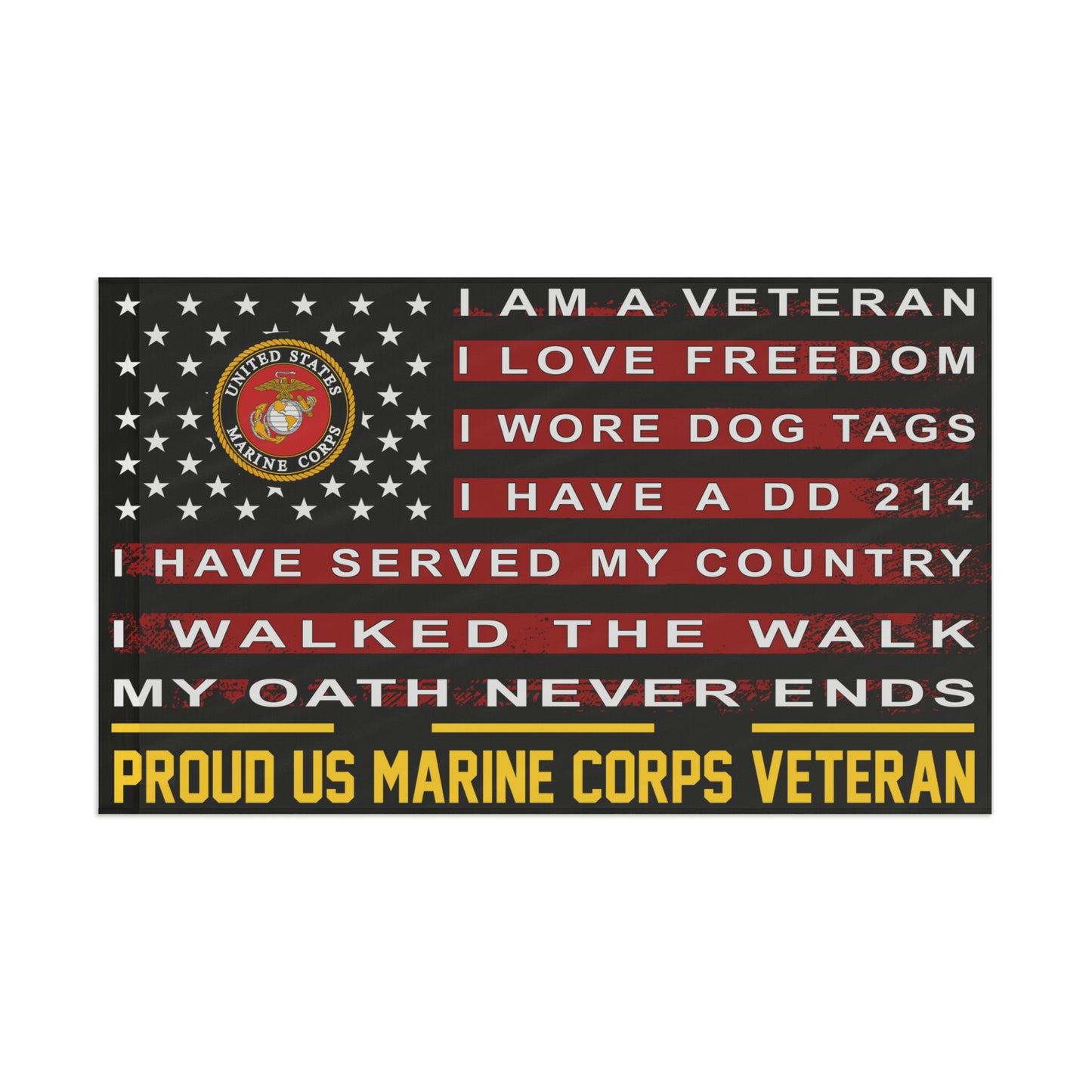 US Marine Corps Veteran Flag- 60 x36