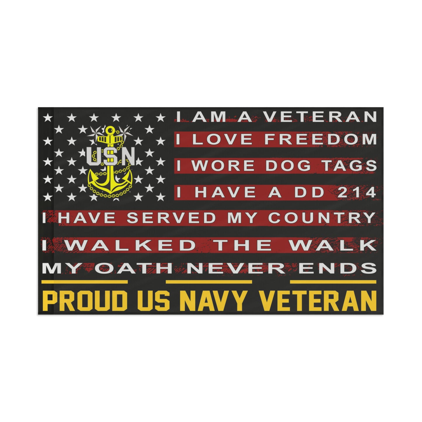 US Navy Veteran Flag- 60 x 36