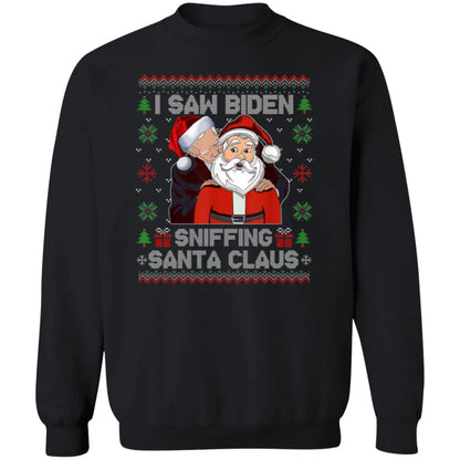 I Saw Biden Sniffing Santa Claus Ugly Christmas Sweater