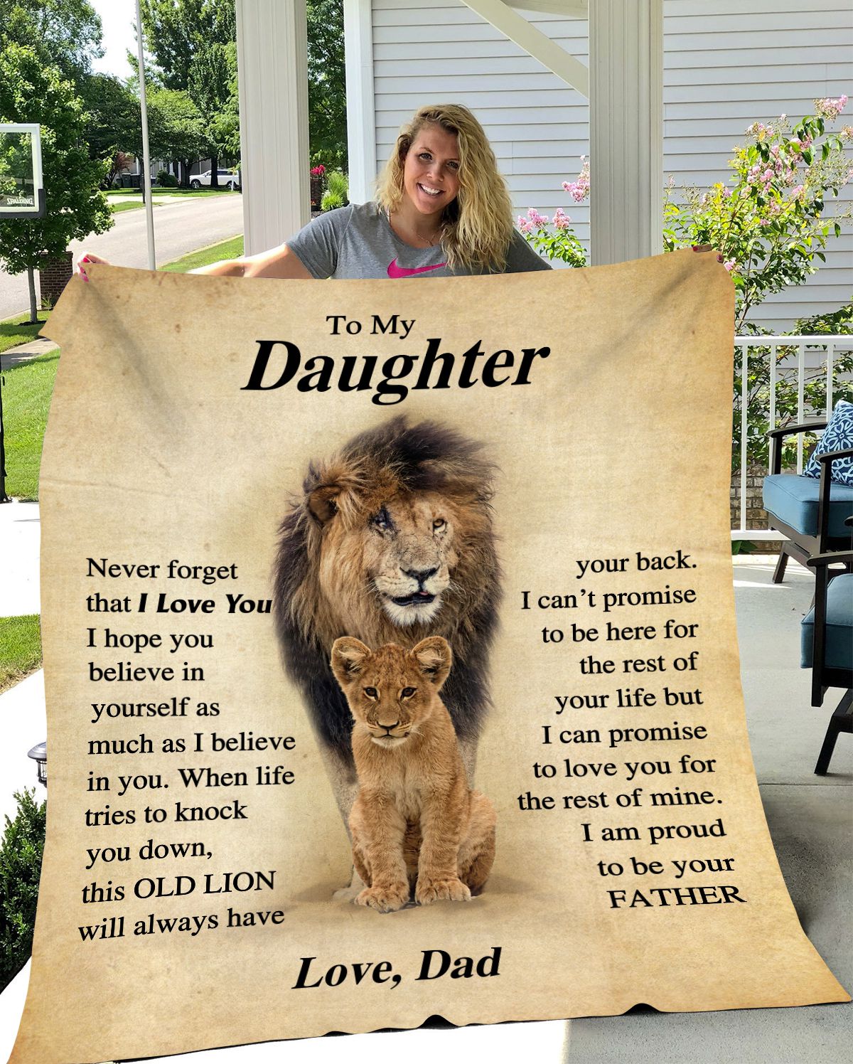 This Old Lion Fleece Blanket 60x80in (Queen Size)