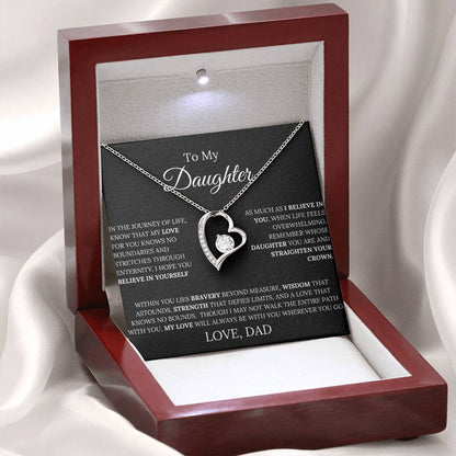 To My Daughter ~ Love, Dad- Forever Love Heart Pendant