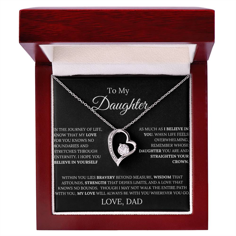 To My Daughter ~ Love, Dad- Forever Love Heart Pendant