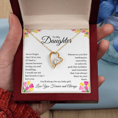 To My Daughter Never Forget Forever Love Necklace