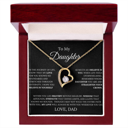 To My Daughter ~ Love, Dad- Forever Love Heart Pendant