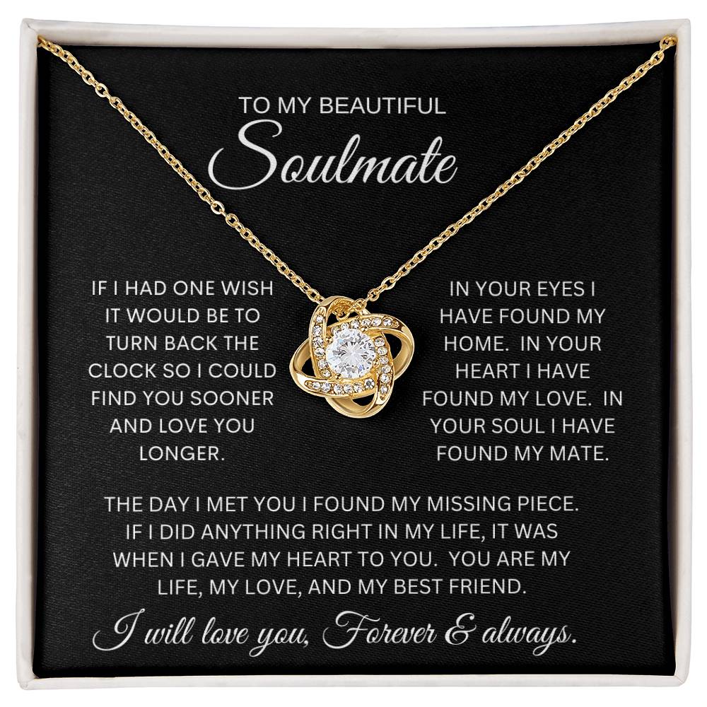 To My Beautiful Soulmate Love Knot Necklace