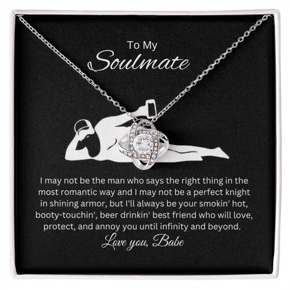 To My Soulmate Love Knot Necklace