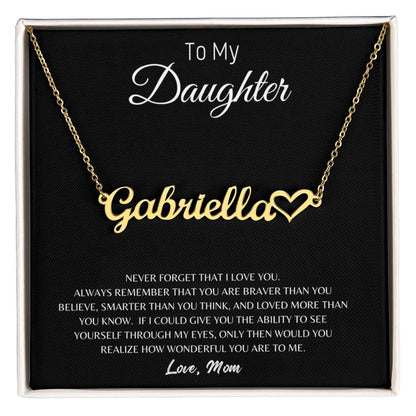 To My Daughter-Love Mom Personalized Name Necklace