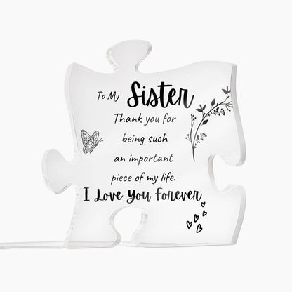 To My Sister- Puzzle Plaque