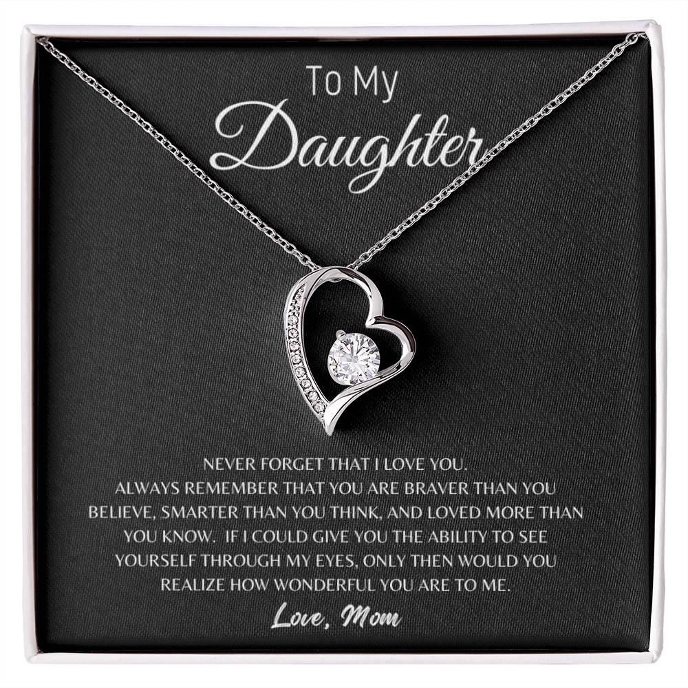 To My Daughter-Love, Mom- Forever Love Necklace