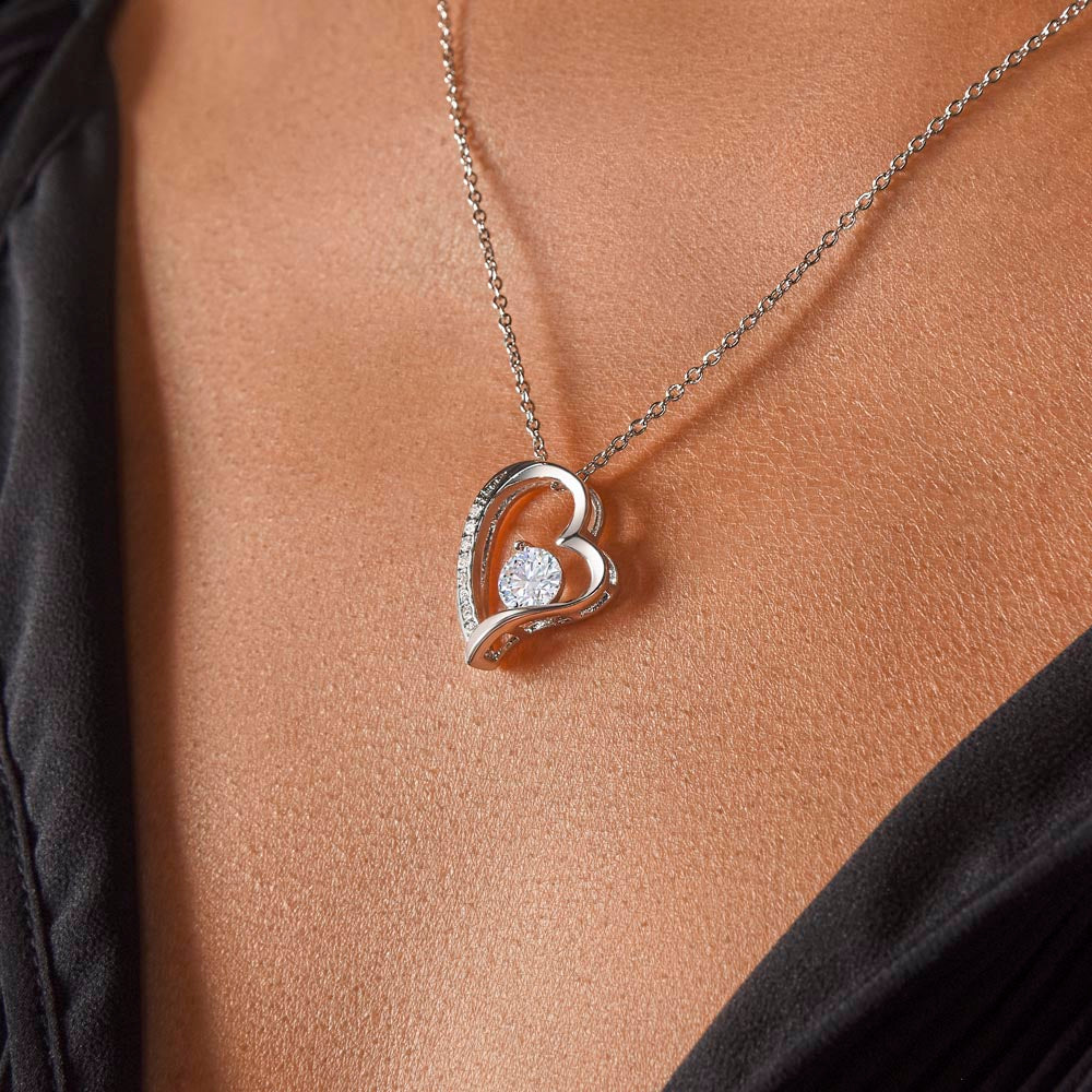 To My Daughter ~ Love, Mom - Forever Love Heart Pendant