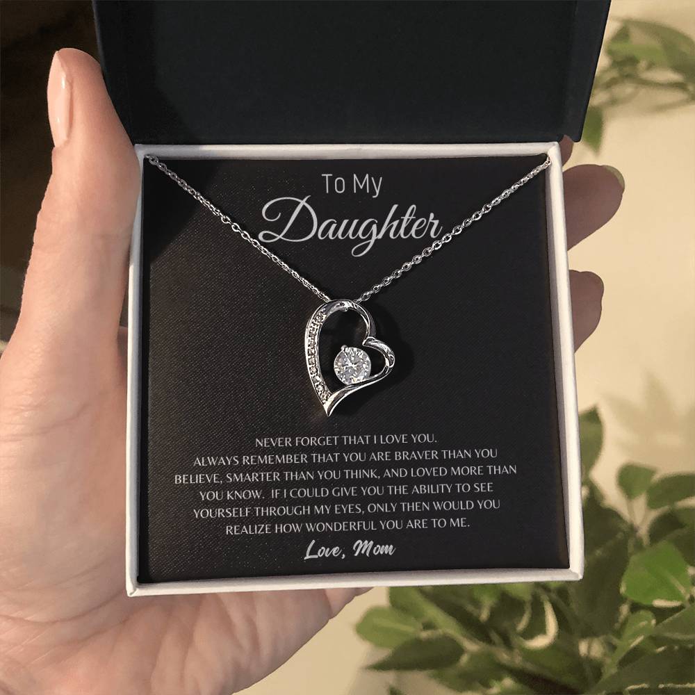 To My Daughter-Love, Mom- Forever Love Necklace