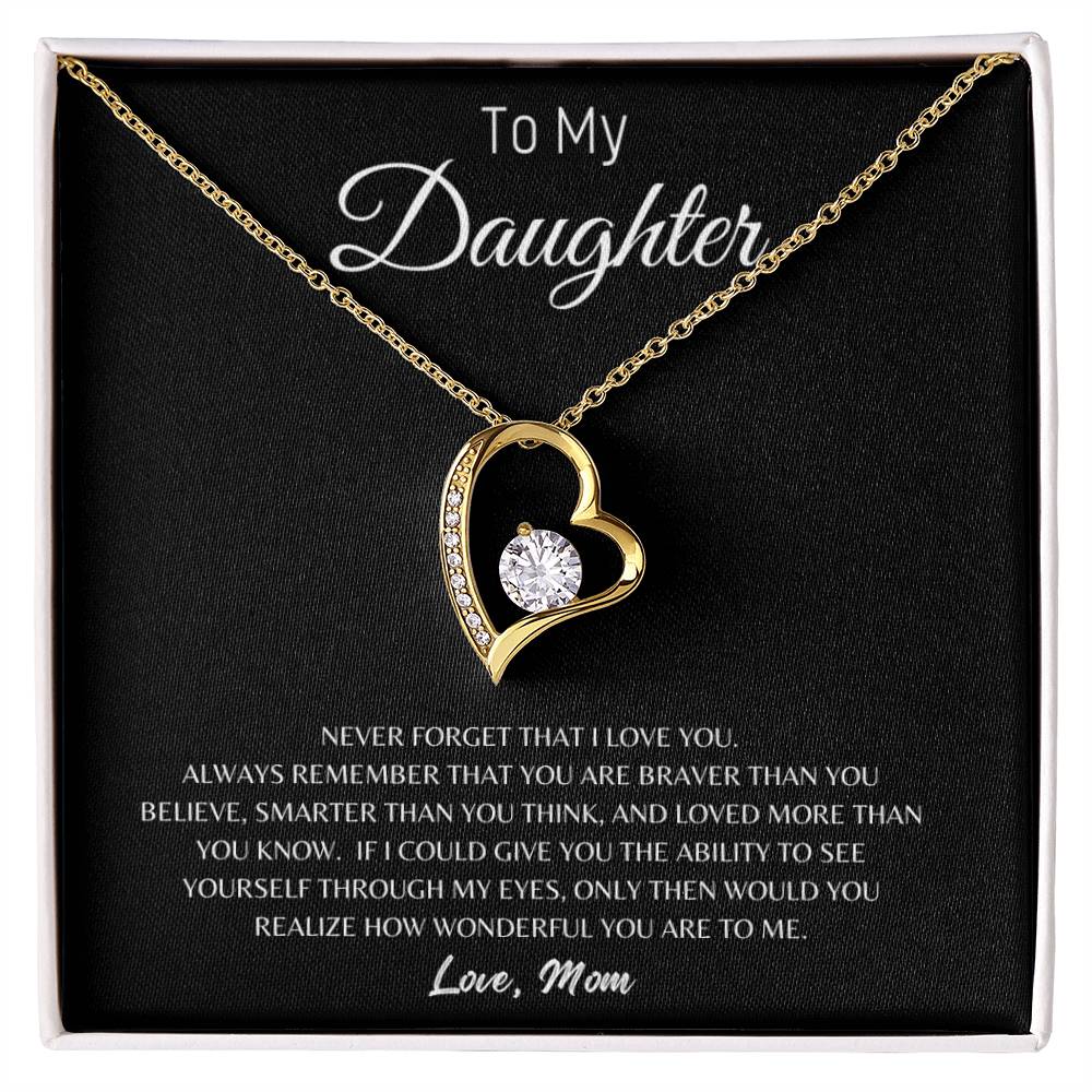 To My Daughter-Love, Mom- Forever Love Necklace