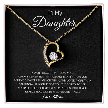 To My Daughter-Love, Mom- Forever Love Necklace