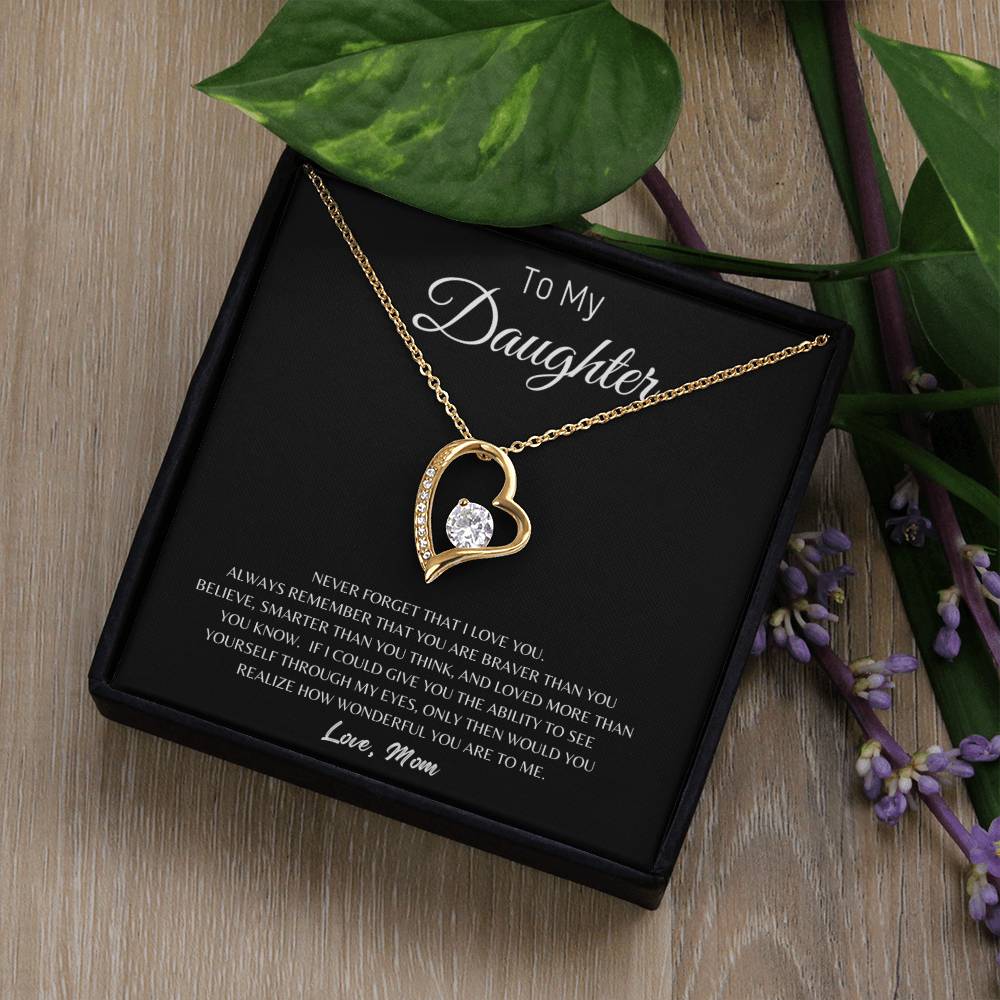 To My Daughter-Love, Mom- Forever Love Necklace