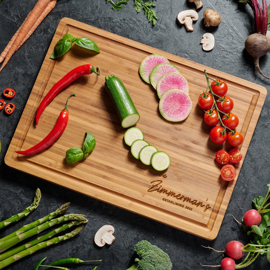 Personalized Bamboo Cutting Board Wedding Gift